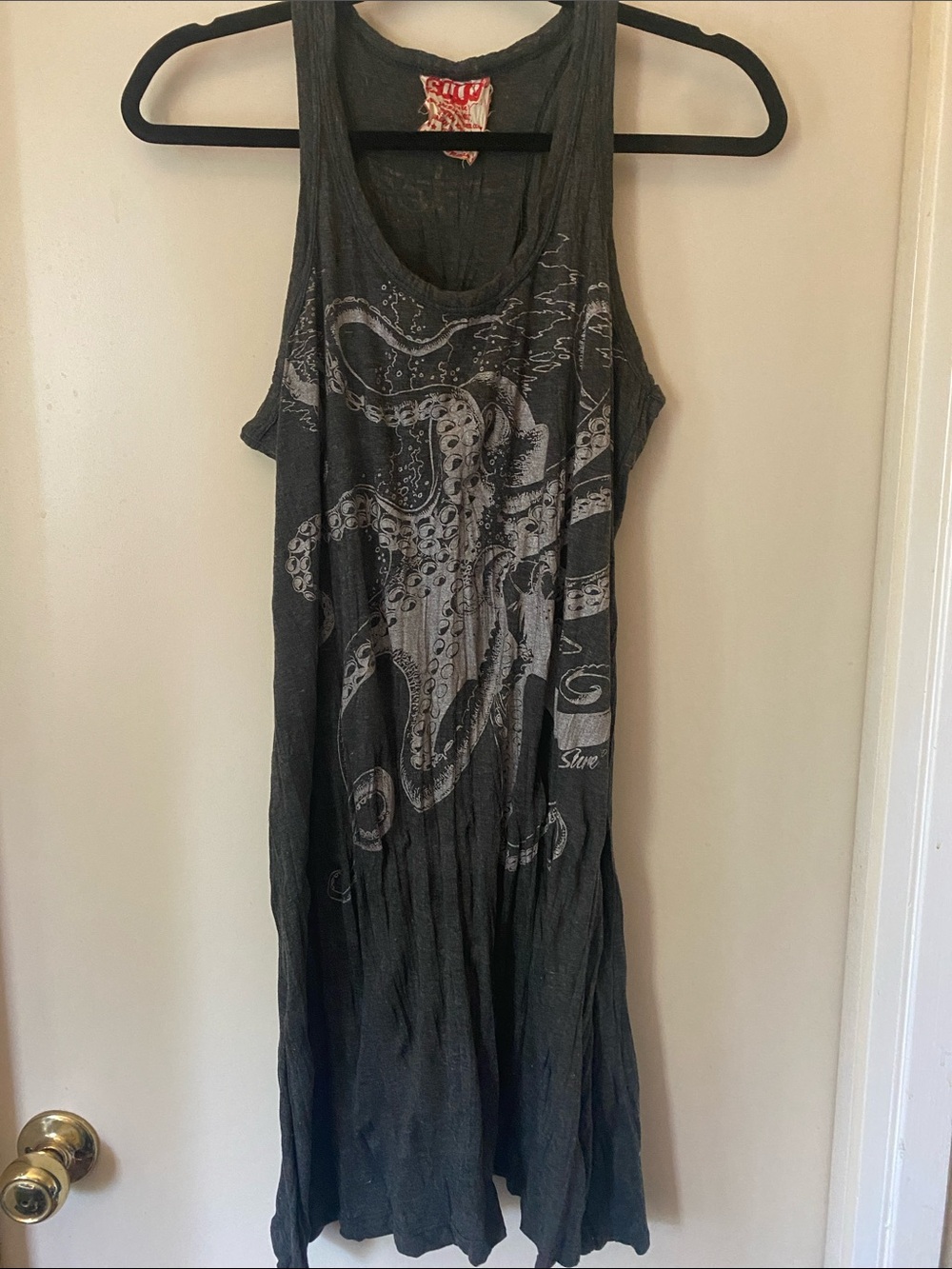 Racerback Gray Octopus Graphic Dress